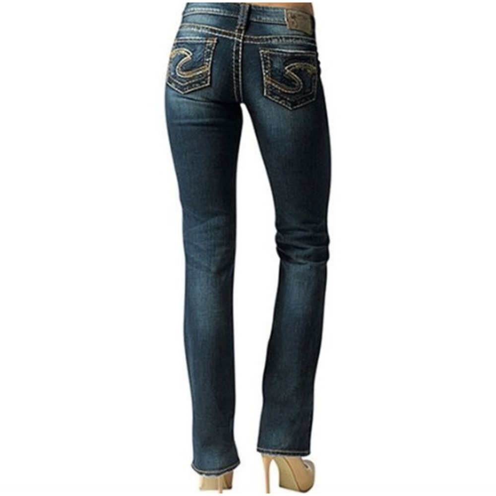 Silver Jeans Lola Boot Cut Flared Stone Wash Embroidered Jeans, Size 29